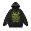 Moletom com Capuz Colorido Retro Pesado Tkpa Estilo Japonês Anime Escuro Hoodie Jaqueta Impressa por Spray Digital Direto para Homens e Mulheres