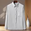 Camisas Casuales de Manga Larga para Hombres de Mediana Edad y Mayores, Primavera y Verano, Seda de Hielo, Botones, Camisas de Negocios para Mayores, Abuelo y Papá, Delgadas