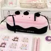 Estojo Lápis Bolo de Cereja Tendência Estilo Coreano Girly Grande Capacidade Bolsa para Lápis Fofa Bolsa de Armazenamento para Material Escolar