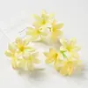 Simulación de Gota de Lluvia Orquídea de Tres Ramas Accesorios Decorativos Bricolaje Decoración del Hogar Caja de Flores Artificiales con un Estilo Fresco