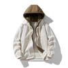 Chaqueta de Traje de Béisbol de Pana Chaqueta para Hombre Otoño e Invierno Suelta con Forro Polar Gruesa Casual con Solapa para Hombre