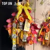 Festival de Mediados de Otoño, hermosas flores y una luna llena, nuevas decoraciones de flores secas estilo chino para la entrada, adornos de pared para el recibidor, decoraciones festivas, Bricolaje