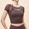 Ropa de Yoga Deportiva de Manga Corta para Mujer Primavera y Verano Holgada Fitness Running Secado Rápido Camiseta de Manga Corta Traje Transpirable de Pilates