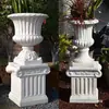 Columna Romana de Jardín Estilo Europeo Florero Alto Trofeo Grande Adorno de Entrada de Villa Patio Exterior Decoración de Pie