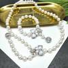 Material diy accesorios de joyería micro incrustación mariposa perla eslabón hebilla collar pulsera 18k ojo de gato cadena para suéter