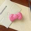 Horquilla de lazo de tamaño pequeño de color caramelo con forma de corazón para niña dulce, horquilla lateral con clip de pico de pato de dopamina, cabeza que combina con todo