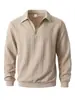 Chaqueta Europea Transfronteriza Talla Europea Primavera Otoño Juventud Hombre Jacquard Solapa Casual Manga Larga Tejido con Cremallera Sudadera Hombre Jacquard
