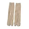 Calcetines Finos de Dos Dedos para Mujer, Calcetines de Dos Dedos, Malla Calada Japonesa para Otoño e Invierno, Calcetines de Algodón con Dedos Separados, Calcetines de Dos Dedos de Color Puro para Mujer, hasta la pantorrilla