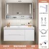 Nuevo Estilo Panel de Puerta de Roble Mesa de Lavado Combinación Lavabo Lavabo para Baño Crema Gabinete de Baño Integrado Lavabo