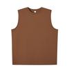 Camiseta sin mangas de algodón peinado pesado de 245 g con cuello redondo para mujer, marca de moda, color liso, holgada, casual, chaleco para correr, personalización
