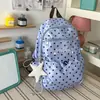 Mochila pequeña con colgante de lunares y estrellas estilo Ins, mochila versátil multicolor para el campus, los desplazamientos y viajes cortos para chicas