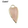 WT-P1862 Colgante Popular Exquisito Piedra Brillante/Amatista/Cuarzo Rosa Multicolor Diseño de Corazón Largo