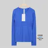 Lulu Mesmo Estilo 1.0 Camiseta Esportiva de Manga Longa para Yoga Secagem Rápida Gola Redonda Yoga Corrida Fitness Slim Fit Top para Mulheres