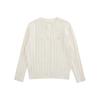 Cardigan Suéter Bordado de Cereja para Meninas Outono Infantil Fofo Vintage Tricô Trançado Casual Top Jaqueta