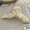 Grampo de Cabelo de Malha Plissada com Pingente Suave Pegador Versátil Diário Grampo de Cabelo Grande Presilha Tubarão Celebridade da Internet Novo Acessório de Cabelo