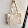 Bolso de Lona Casual Simple Japonés Ins Bolso Tote de Gran Capacidad Estilo Nuevo Transfronterizo para Mujer Bolso de Hombro para Clase de Estudiante
