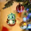 Colgante de Huevo de Bebé Dragón Navideño Transfronterizo Feliz Navidad Decoración del Hogar Adornos de Navidad Colgante de Árbol de Navidad Acrílico