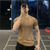 Verão novo seda gelo respirável manga curta listras musculares elástico secagem rápida esportes fitness comércio exterior transfronteiriço atacado