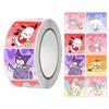 Pegatina enrollable de Kurome Girl para niños, manual de dibujos animados de Sanrio, pegatina de recompensa para jardín de infantes, linda pegatina de sellado