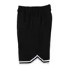 Moda, nuevos shorts deportivos, 48 cm de largo, tela birdseye, que absorben la humedad, de secado rápido, shorts de gimnasio en blanco y negro al por mayor