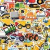60 Pegatinas Decorativas Creativas de Dibujos Animados para Vehículos y Vehículos de Construcción, Adecuadas para Fundas de Teléfono, Botellas de Agua y Diarios DIY, Pegatinas Impermeables al por Mayor