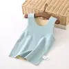 Colete Térmico Infantil Colete de Seda para Meninos e Meninas, Sem Mangas Algodão Espacial Infantil Base Protetor de Barriga Colete Interno