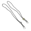 Collar con colgante de estrella de cinco puntas transfronterizo, accesorio de aleación con cuerda ajustable, estilo simple retro vaquero occidental