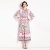 Toma real punto nueva moda temperamento lujo ligero posicionamiento vestido de flores vestido estampado delgado