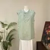 Zhi Li Novo Estilo Chinês Pintura a Tinta Manga Raglã Ao Dai 2026 Verão Novo Gola Alta Emagrecedor Rejuvenescedor Estilo Nacional Top