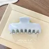 Pinza para el pelo cuadrada serie crema de macarrón dulce estilo francés, pinza de tiburón grande de color sólido elegante, accesorio para el pelo versátil para mujer