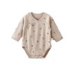 Ropa interior de capa base para bebé recién nacido Otoño e Invierno Primavera y Otoño Algodón Puro Para usar solo Mameluco Triangular Body de Manga Larga con Cierre de Corbata para Bebé