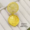 La Misma Arena Dorada Antigua en la Tienda de Oro, Sutra Incrustado de Diamantes, Colgante de Dios de la Riqueza Amarillo de Parte Superior Abierta para Hombres y Mujeres, Alta Retención del Color, Colgante de Mantra de Seis Caracteres