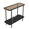 Mesa lateral de sofá ultraestrecha de lujo ligero, mesa lateral de vidrio templado para sala de estar, mesa de café pequeña para uso doméstico, mesita de noche para dormitorio, mueble de almacenamiento estrecho