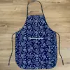 Avental Azul Estampado para Adultos Estilo Wuzhen com Bolsos, Estilo Étnico, Adequado para Apresentações em Fazendas e Conjuntos de Restaurantes