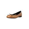 Fundo silencioso lavável com água laço de couro de boi 2026 Outono plano confortável versátil bico redondo couro genuíno boca rasa sapatos de salto único feminino