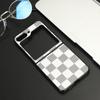 Adequado para Samsung Z Flip 40% de desconto Capa de Celular Empilhável Zflip4 Capa de Couro Estampa de Leopardo Capa de PC Pied-de-poule Capa Protetora Japão