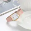 Nuevo Modelo de Reloj Douyin para Mujer, Forma Cuadrada Pequeña de Moda, Báscula Digital para Estudiantes Mujeres, Reloj de Aleación con Correa de Cuero Simple al por Mayor