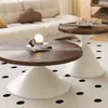Mesa de centro redonda para sala de estar, nuevo modelo 2026, estilo minimalista de mediados de siglo, mesa de centro pequeña de acero al carbono, diseño moderno y simple para espacios pequeños