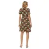 Falda de té francés Amazon nuevo traje cuello de camisa gasa estampada gran vuelo wrap dress falda sexy de playa