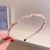 Diadema de lana marrón Maillard tejida con letra de amor alta diadema superior de calavera otoño e invierno retro accesorios para el cabello de alta gama para mujeres