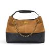 Bolsa Tote de Couro Genuíno Estilo Chanel, Grande Capacidade, Bolsa Balde Feminina Acolchoada de Couro Bovino Transversal com Corrente, Adequada para o Dia a Dia e Uso no Ombro