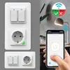 Interruptor de pared estándar europeo 120tuya interruptor inalámbrico tuya interruptor tuya de doble vía interruptor alexa
