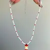 Última Manzana ~ Diseño Creativo Divertido Collar de Cuentas con Núcleo de Manzana Diseño Nicho Femenino Cadena Clavicular Combinable