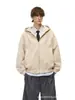 Jaqueta com Capuz de Cor Sólida em PU da Moda Estilo Americano, Novo Modelo Primavera e Outono 2026, Casaco Versátil Casual Workwear Solto para Casal