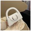 Bolso Estilo Fresco para Mujer 2023 Otoño e Invierno Nuevo Combinación Total Color Sólido Hombro Bandolera Bolso de Mano con Cierre de Media Luna para Mujer