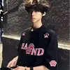 Camiseta Negra Holgada para Hombre, Marca de Moda, Estampado de Letra Personalizado, Bordado de Garra de Gato, Top de Manga Corta, Nuevo Estilo de Verano