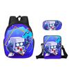 Nuevo Conjunto de Mochila Cubo Salvaje Combinación Dibujos Animados Poliéster Capa Única Estuche para Bolígrafos Bolso de Hombro Mochila Fabricante Venta al por Mayor Caliente