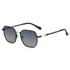 Ps33444 Gafas de Sol Polarizadas Ultraligeras de Moda Nueva para Hombres y Mujeres, Gafas de Sol Cuadradas de Marco Grande Metálicas de Estilo Callejero de Moda