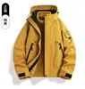 Jaqueta Laranja 3 em 1 para Homens e Mulheres, Casaco de Inverno com Capuz, Impermeável, Forro de Fleece, Roupa para Exterior para Pessoas Baixas, Roupa de Montanhismo