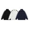 Sudadera Deportiva Casual Versátil de Cuello Alto para Hombre, Moda Urbana Primavera y Otoño, Chaqueta con Cremallera de Doble Uso y Tres Rayas